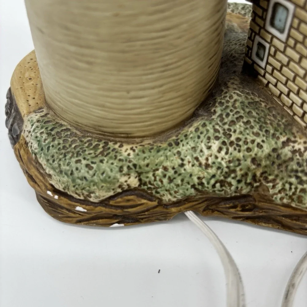 Geo. Z. Lefton Vintage Cape Florida 1825 Lighted Lighthouse Ceramic Hand Painted